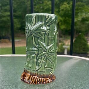 Vintage Green Bamboo Vase